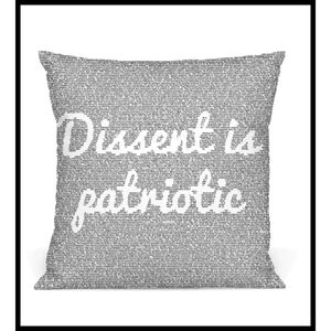 Litographs Dissent Is Patriotic Accent Book Pillow Ruth Bader Ginsberg RBG Black